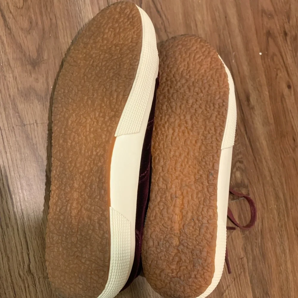 Superga Bordeaux (burgundy) velvet shoes - Picture 3 of 5